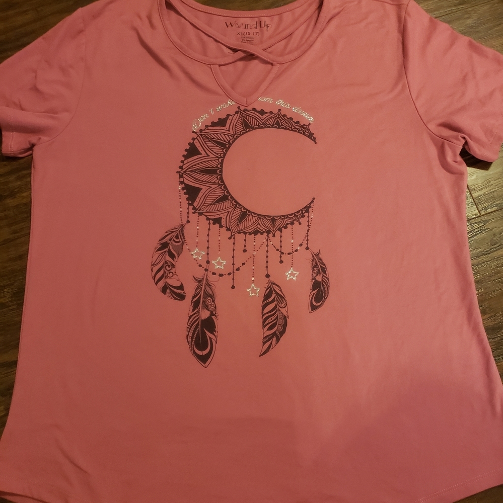 Moon Feather Windchime Dreamcatcher Criss Cross Shirt